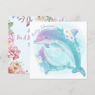 Dolphins Baby shower Invitation Kaart