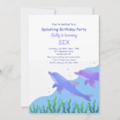 Dolphins Birthday Party Kaart (Voorkant)