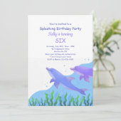 Dolphins Birthday Party Kaart (Staand voorkant)