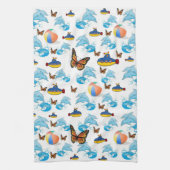 Dolphins Butterfly Kitchen Hand Towel Theedoek (Verticaal)