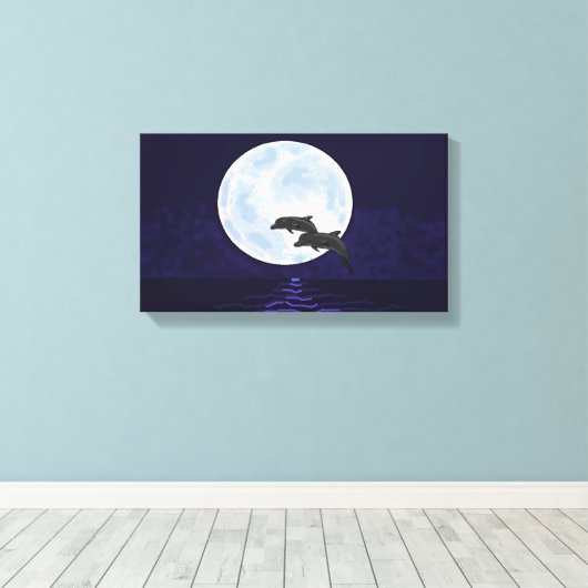 Dolphins Canvas Afdruk (Insitu (Houten vloer))