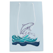 Dolphins Drawing Gift Bag Medium Cadeauzakje (Voorkant)