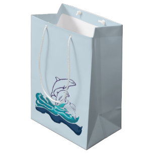 Dolphins Drawing Gift Bag Medium Cadeauzakje