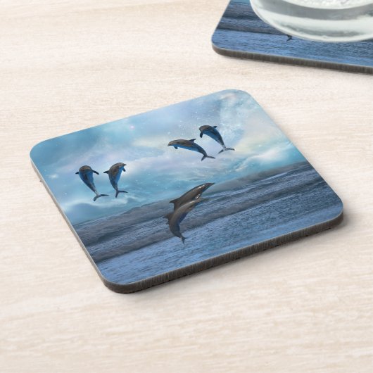 Dolphins fantasie drankjes onderzetter (Linkerzijde)
