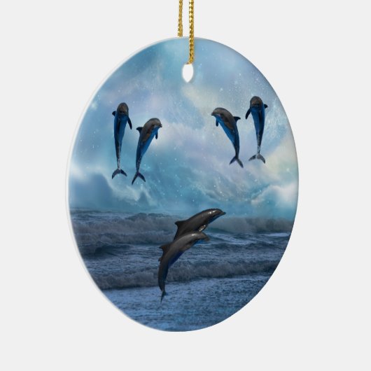 Dolphins fantasy kerstboom keramisch ornament (Rechts)