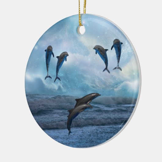 Dolphins fantasy kerstboom keramisch ornament (Links)
