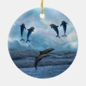 Dolphins fantasy kerstboom keramisch ornament (Achterkant)