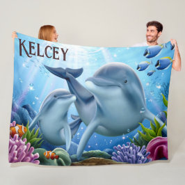 Dolphins Fleece Blanket Deken