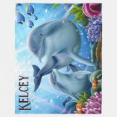 Dolphins Fleece Blanket Deken (Voorkant)