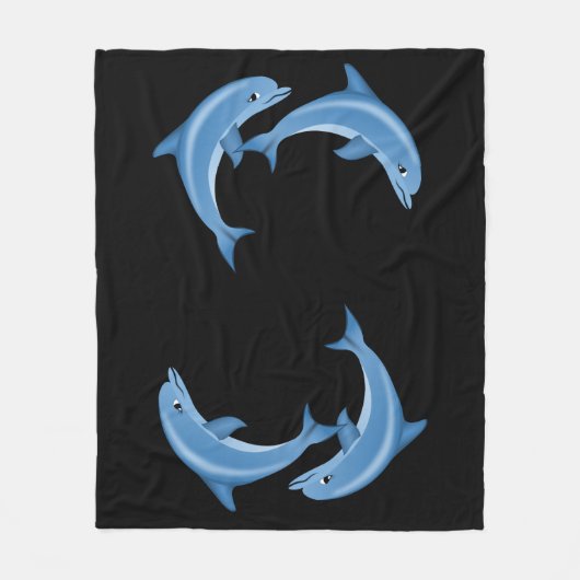 Dolphins Fleece Blanket Deken (Voorkant)