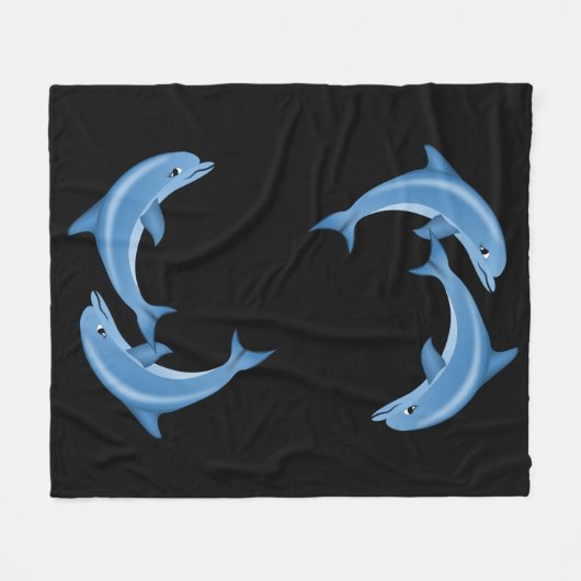 Dolphins Fleece Blanket Deken (Voorkant (Horizontaal))