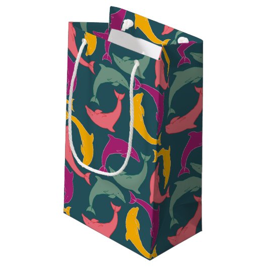 Dolphins Green Klein Cadeauzakje (Achterkant Gekanteld)