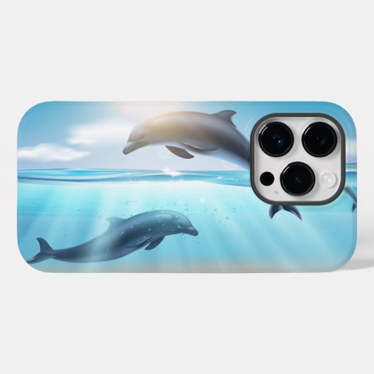 Dolphins Hoesje-Mate iPhone case (Achterkant (horizontaal))