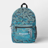 Dolphins in Water Personalized Kids Backpack Bedrukte Rugzak (Voorkant)