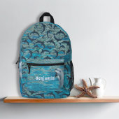 Dolphins in Water Personalized Kids Backpack Bedrukte Rugzak