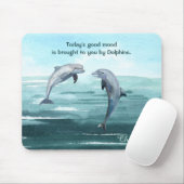 Dolphins Jumping Blue Water Waterverf Name Gezegde Muismat (Met muis)