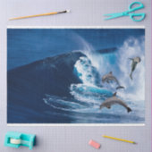 Dolphins Jumping Ocean Wave Decoupage Tissue Paper Tissuepapier (Craft)