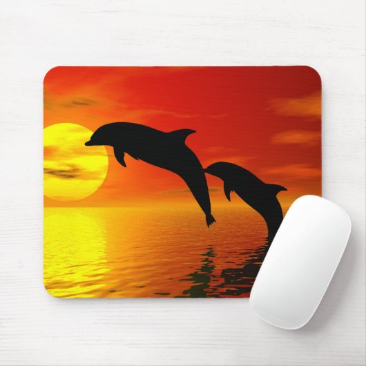 Dolphins Jumping Sunset Mousepad Muismat (Met muis)