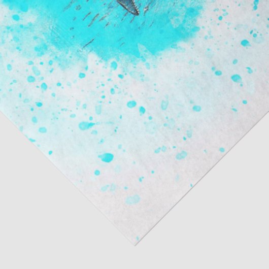 Dolphins Jumping Waterverf Art Decoupage Tissuepapier (Detail)