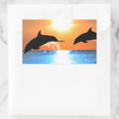 Dolphins Leaping Rechthoekige Sticker (Tas)
