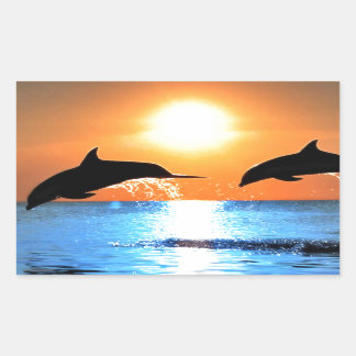 Dolphins Leaping Rechthoekige Sticker