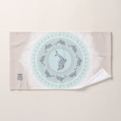 Dolphins Mandala Bleek Blue Taupe Coastal Bad Handdoek (Handdoek)