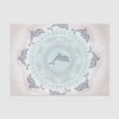 Dolphins Mandala Bleek Blue Taupe Tissuepapier (Voorkant)