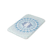 Dolphins Mandala Blue White Maritime Badmat (Gekanteld)