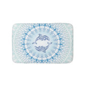 Dolphins Mandala Blue White Maritime Badmat (Voorkant)