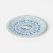 Dolphins Mandala Blue White Nautical Papieren Bordje (Gekanteld)