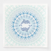 Dolphins Mandala Blue White Servet (Voorkant)