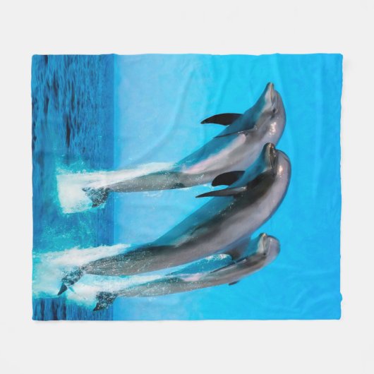 Dolphins Nautical Ocean Fleece Blanket  (Voorkant (Horizontaal))