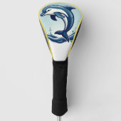 Dolphins ocean's wave luxury leather design golfheadcover (Voorkant)