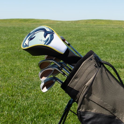 Dolphins ocean's wave luxury leather design golfheadcover (Insitu)
