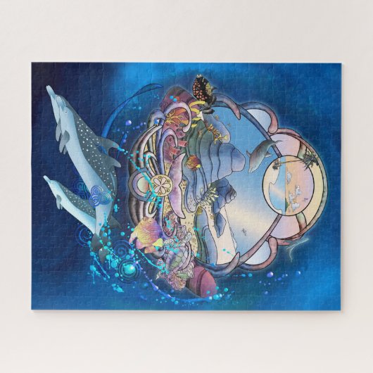 DOLPHINS ONDER DE BEACH PARTIJ LEGPUZZEL (Horizontaal)