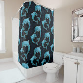 Dolphins Pattern Douchegordijn (In situ)