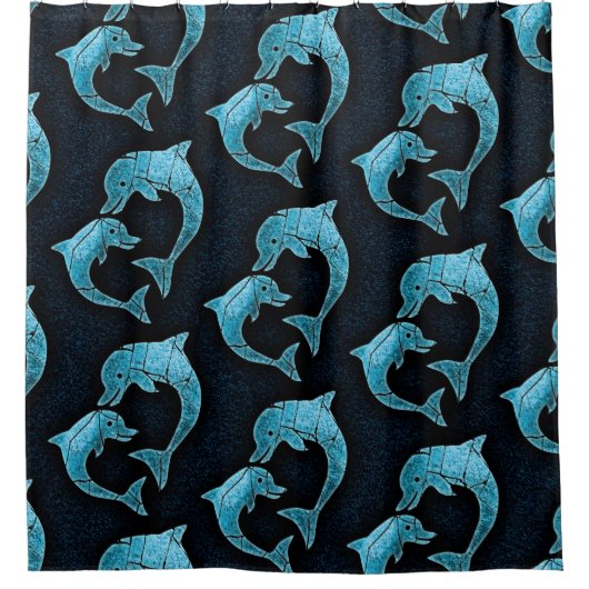 Dolphins Pattern Douchegordijn (Voorkant)