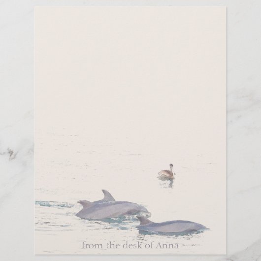Dolphins Pelican Personalized Letterhead (Voorkant)