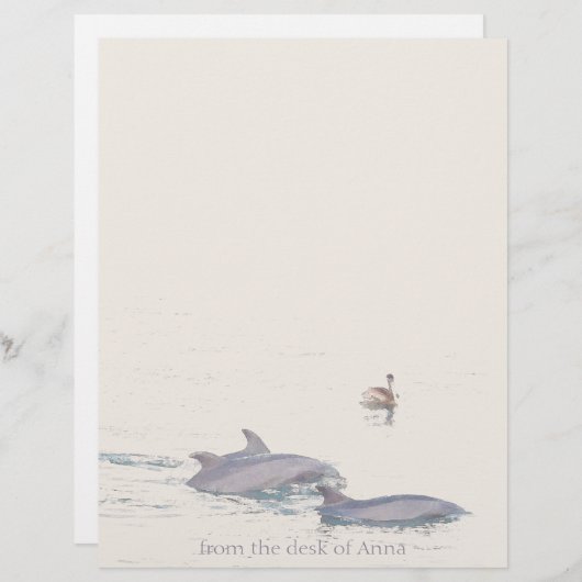 Dolphins Pelican Personalized Letterhead (Voorkant / Achterkant)