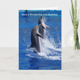 Dolphins Personalised 50th Birthday Kaart