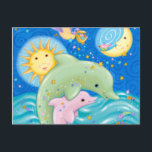 Dolphins Play Briefkaart<br><div class="desc">© 2013 VIV EISNER| GEPRODUCEERD ONDER VERGUNNING VAN KUNST,  GEPUBLICEERD EN VERSPREID DOOR JADEI GRAPHICS,  ALLE RECHTEN VOORBEHOUDEN ©2014</div>