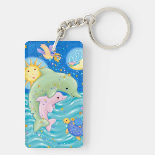 Dolphins Play Sleutelhanger (achterkant)