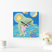 Dolphins Play Vierkante Klok (Huis)