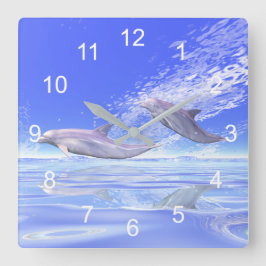 Dolphins Racing Vierkante Klok