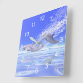 Dolphins Racing Vierkante Klok (Hoek)