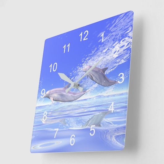 Dolphins Racing Vierkante Klok (Hoek)