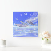 Dolphins Racing Vierkante Klok (Huis)