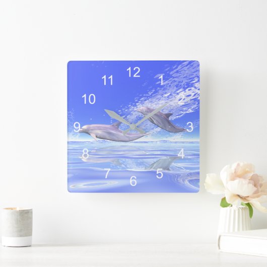 Dolphins Racing Vierkante Klok (Huis)