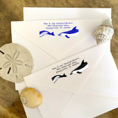Dolphins Return Address Wooden Ink Stamp Rubberstempel