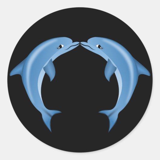 Dolphins Round Sticker (Voorkant)
